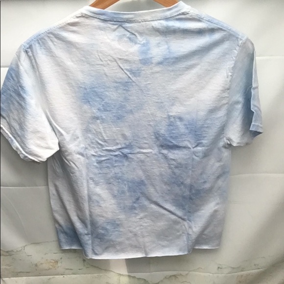 New Care Bears Graphic Print Grumpy Bear Tie-Dye Raw Hem Crop T-shirt - Picture 4 of 7